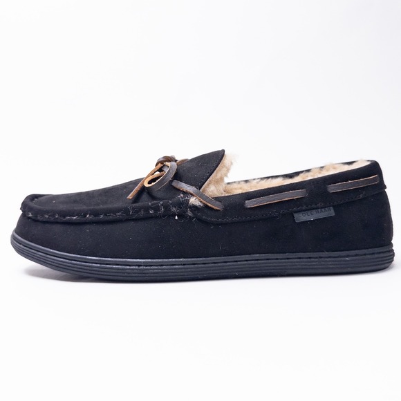 Cole Haan Slippers Mens Size 11 Black Suede Shearling Lined Moccasin main image 4
